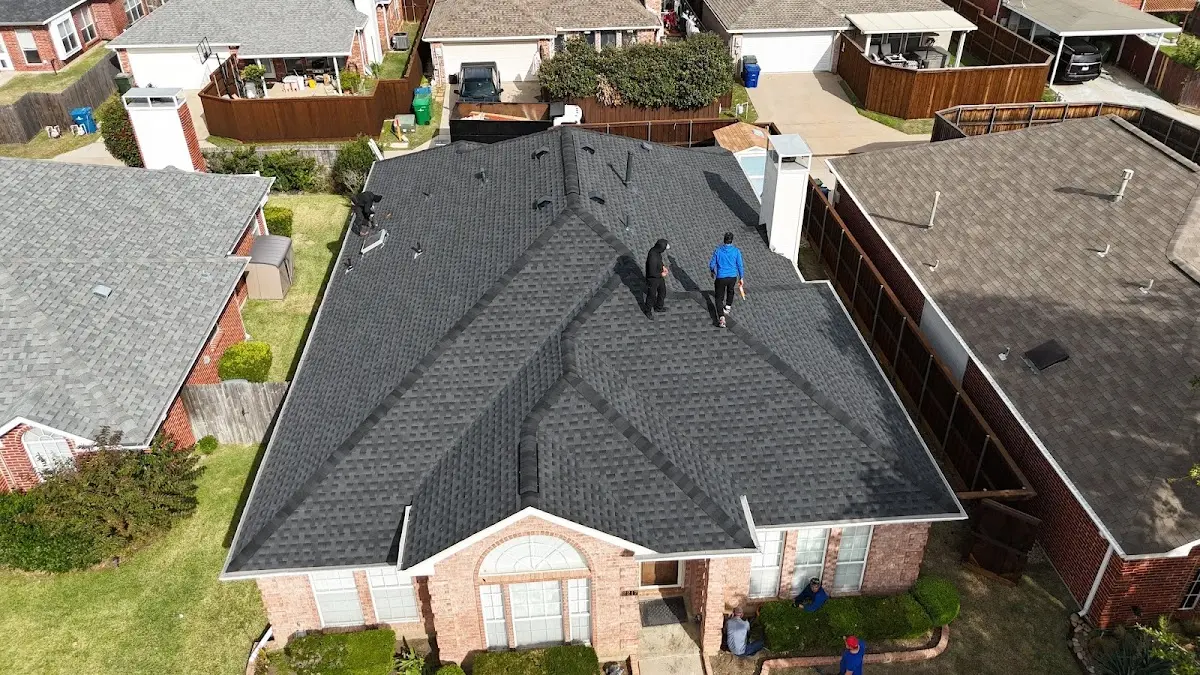 Commercial Roofing work in progress on a Austin property